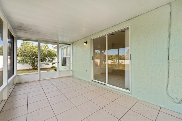 view of unfurnished sunroom