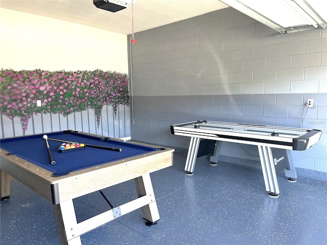 recreation room featuring billiards