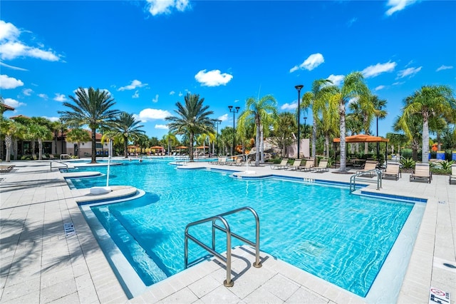 view of pool featuring a patio area