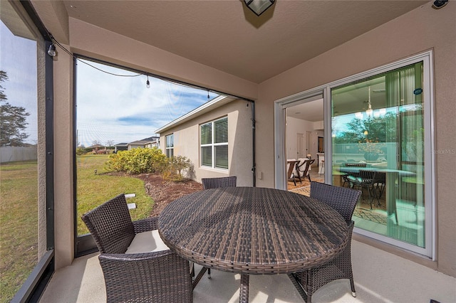 view of sunroom