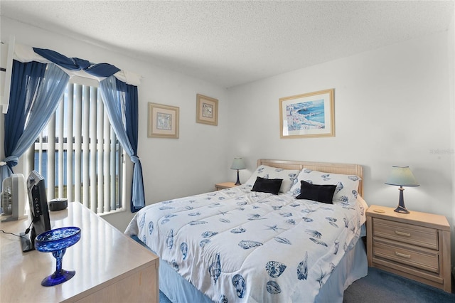 bedroom with a textured ceiling