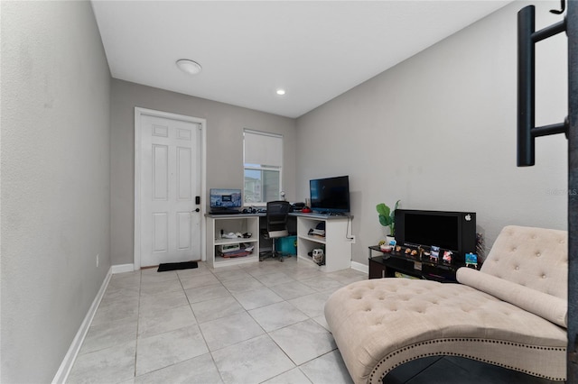 interior space with light tile patterned floors