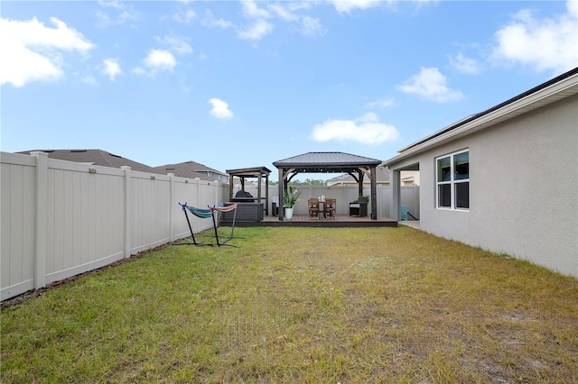 view of yard featuring a gazebo