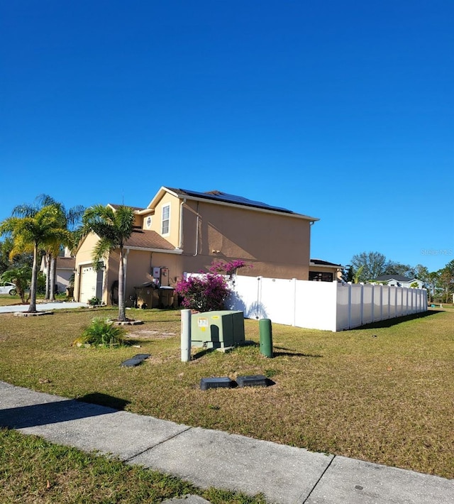 exterior space featuring a garage