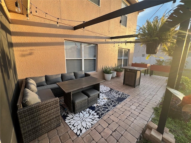 view of patio / terrace featuring an outdoor hangout area