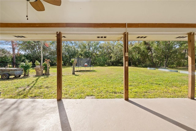 view of patio / terrace featuring a trampoline