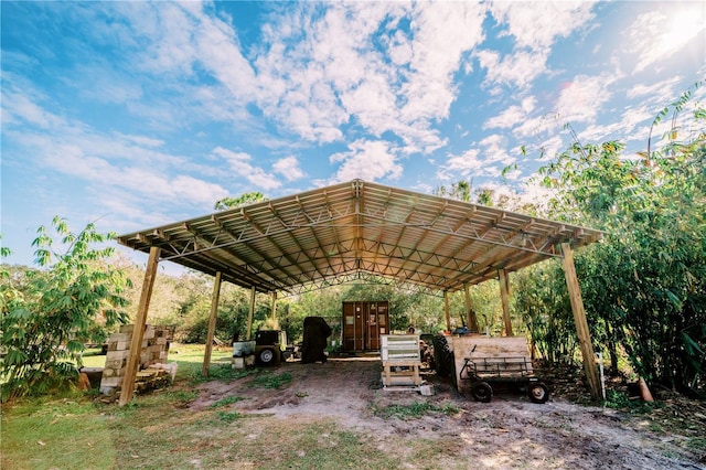 view of patio / terrace with a carport