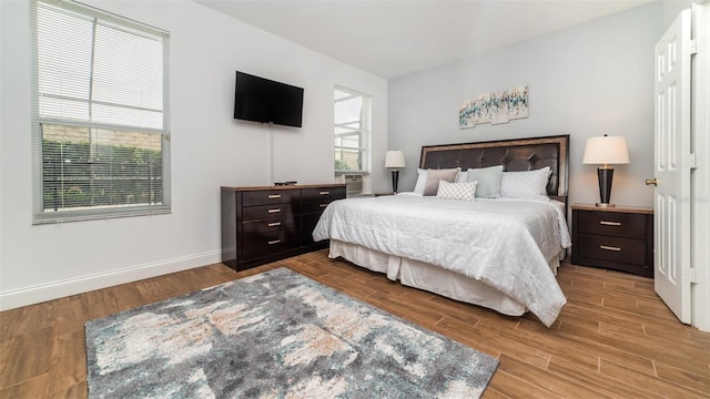 bedroom featuring light hardwood / wood-style flooring