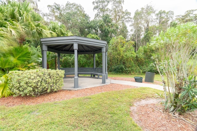 view of yard with a gazebo