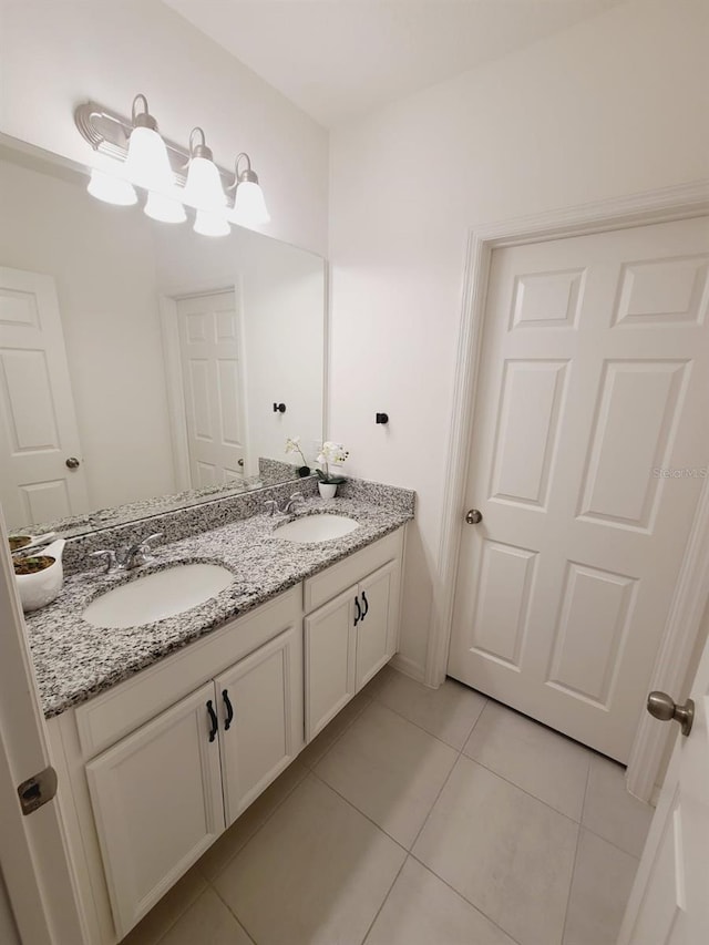 bathroom featuring vanity and tile patterned floors