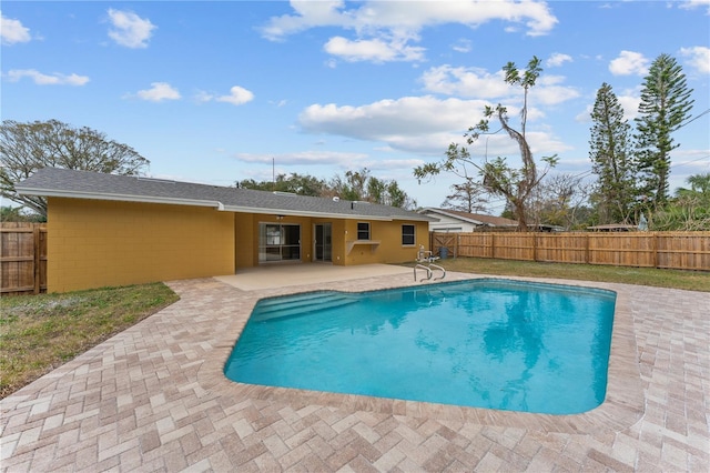 view of pool featuring a patio