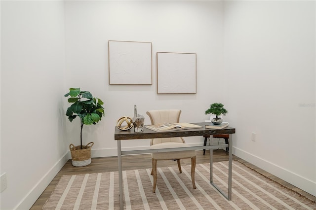 office space featuring wood-type flooring