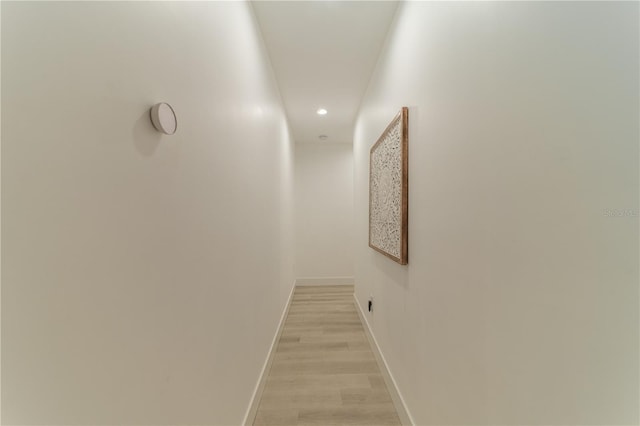 corridor featuring light hardwood / wood-style flooring