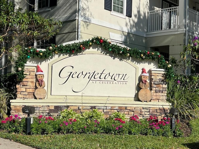 view of community sign