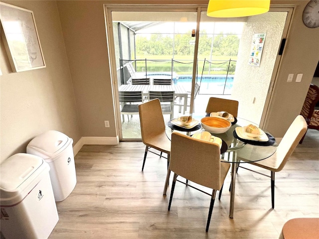 dining room with light hardwood / wood-style floors