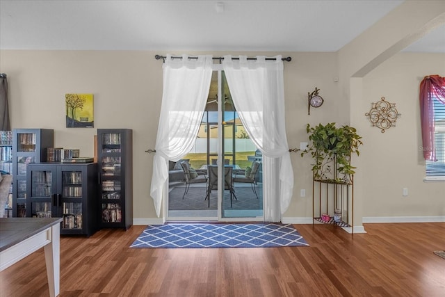 entryway featuring hardwood / wood-style flooring