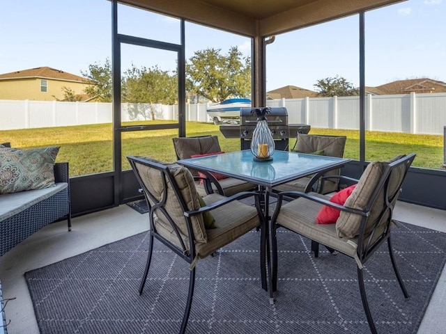 view of sunroom