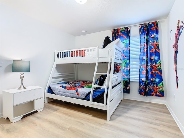 bedroom featuring light hardwood / wood-style flooring