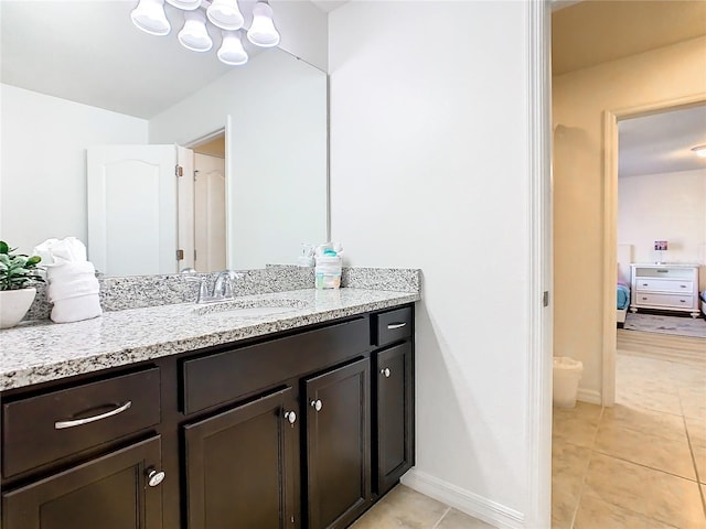 bathroom featuring vanity and tile patterned floors