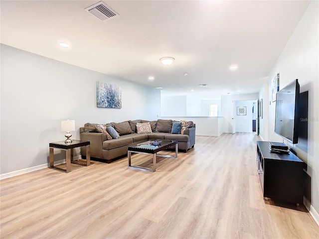 living room featuring light hardwood / wood-style floors