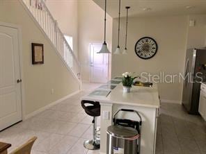 view of tiled dining room