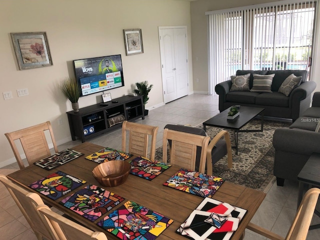 view of tiled living room