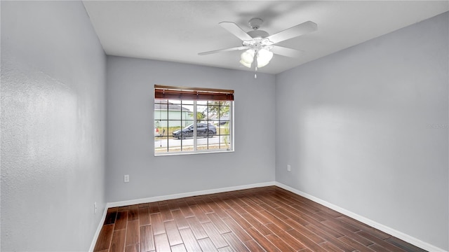 unfurnished room with ceiling fan