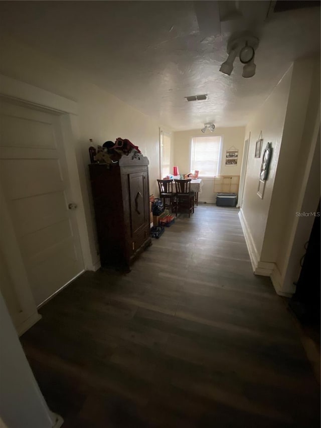 hall featuring dark hardwood / wood-style floors