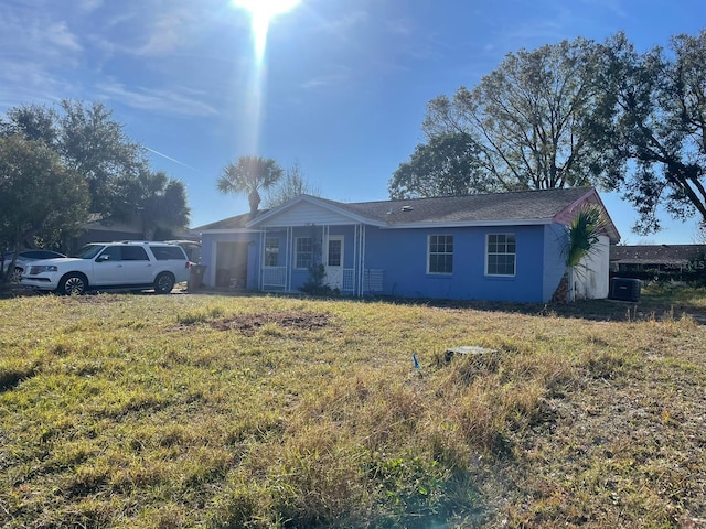 view of single story home