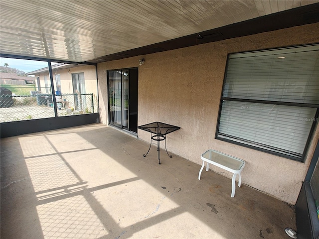 view of unfurnished sunroom