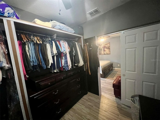 spacious closet with wood-type flooring