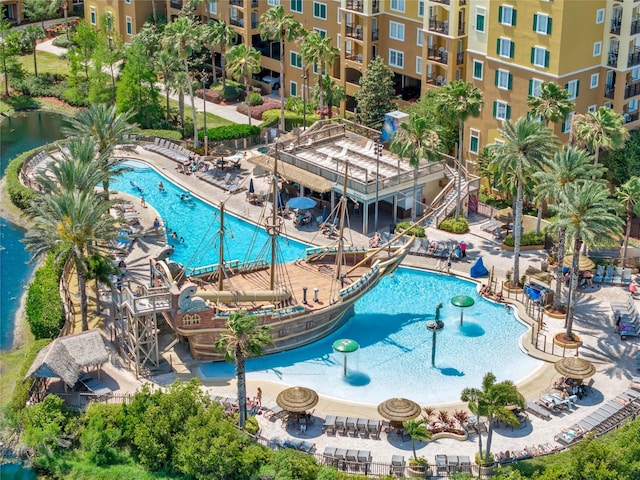 view of pool with a patio area