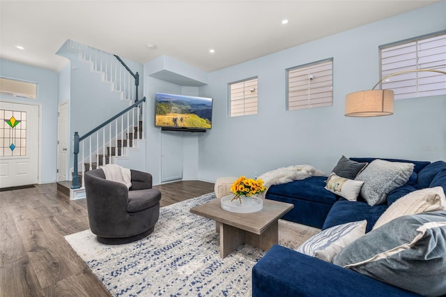 living room featuring hardwood / wood-style floors