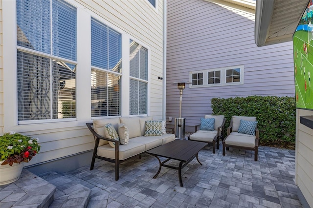 view of patio featuring an outdoor hangout area