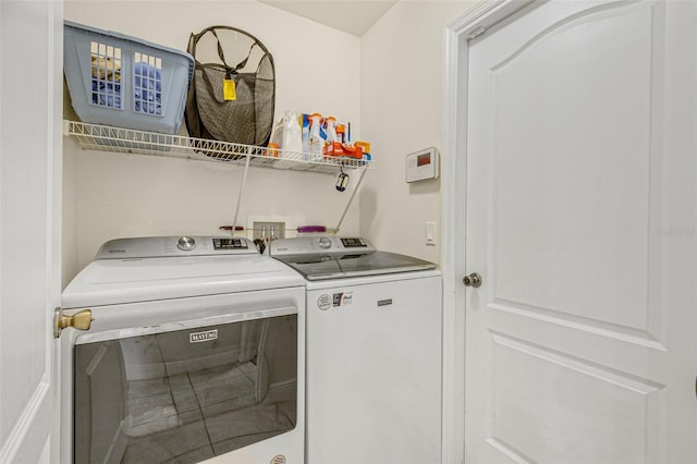 laundry area with washing machine and clothes dryer