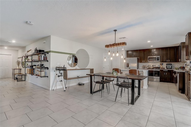 view of tiled dining room