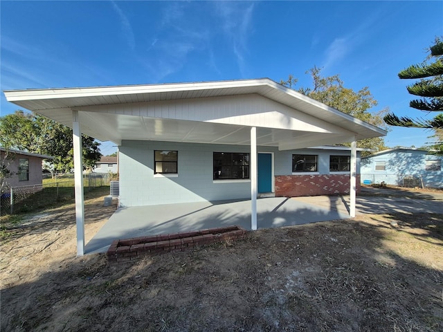 view of front of property with a patio