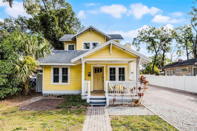 bungalow-style home featuring a porch