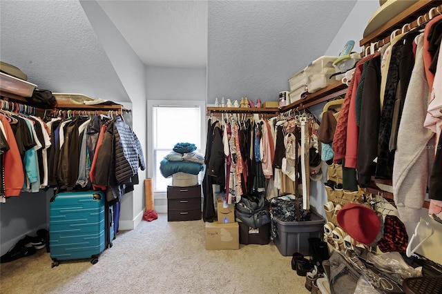 spacious closet with carpet flooring