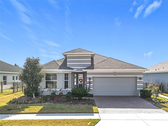 view of front of house with a garage