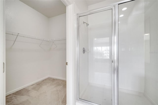 bathroom featuring walk in shower