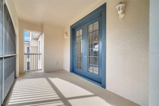 balcony with french doors