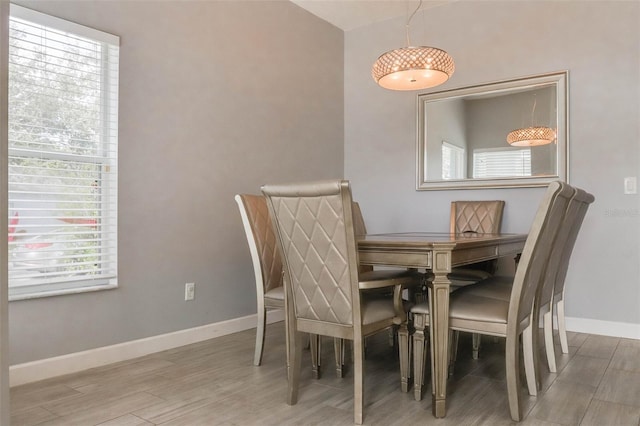 dining area featuring hardwood / wood-style flooring