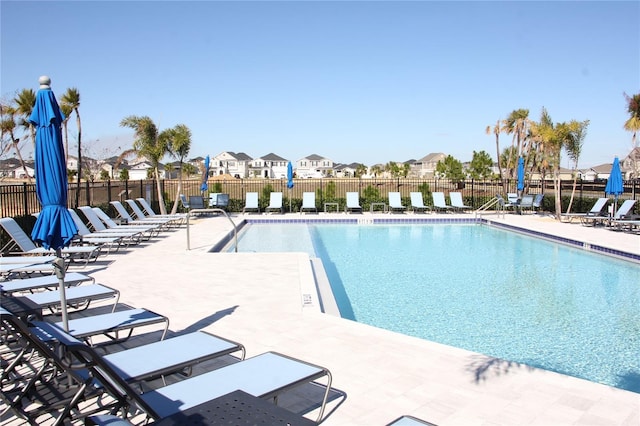 view of pool featuring a patio