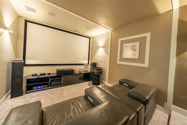 view of carpeted home theater