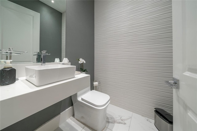 bathroom with sink and toilet