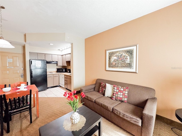 view of tiled living room