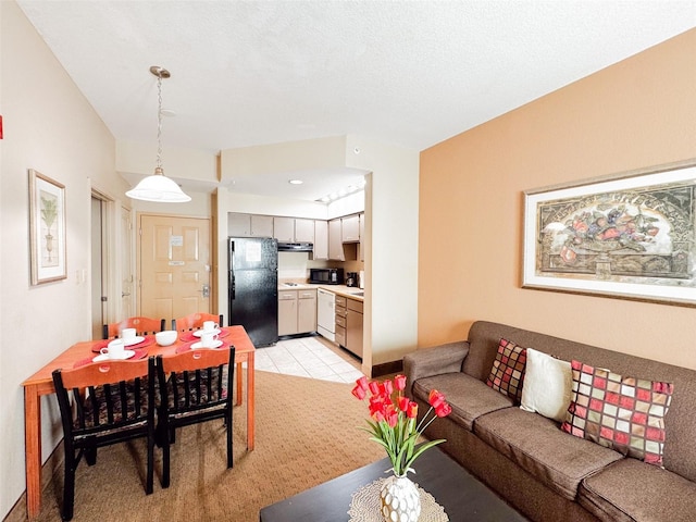 view of tiled living room