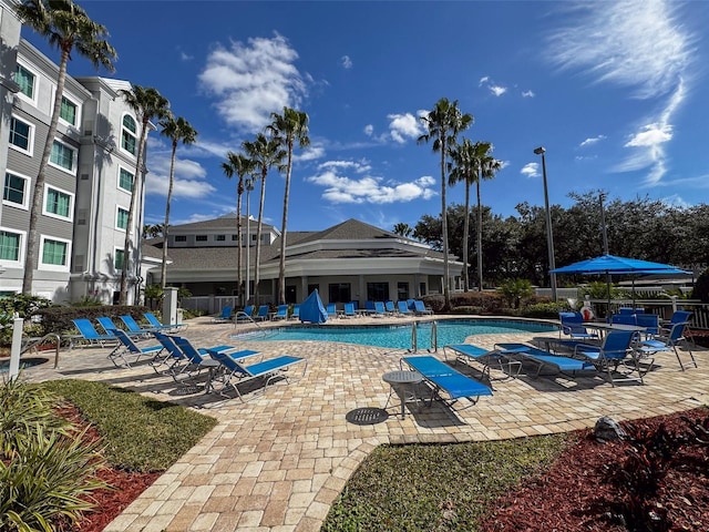 view of pool with a patio area