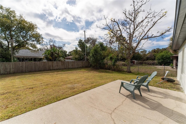 view of yard with a patio area